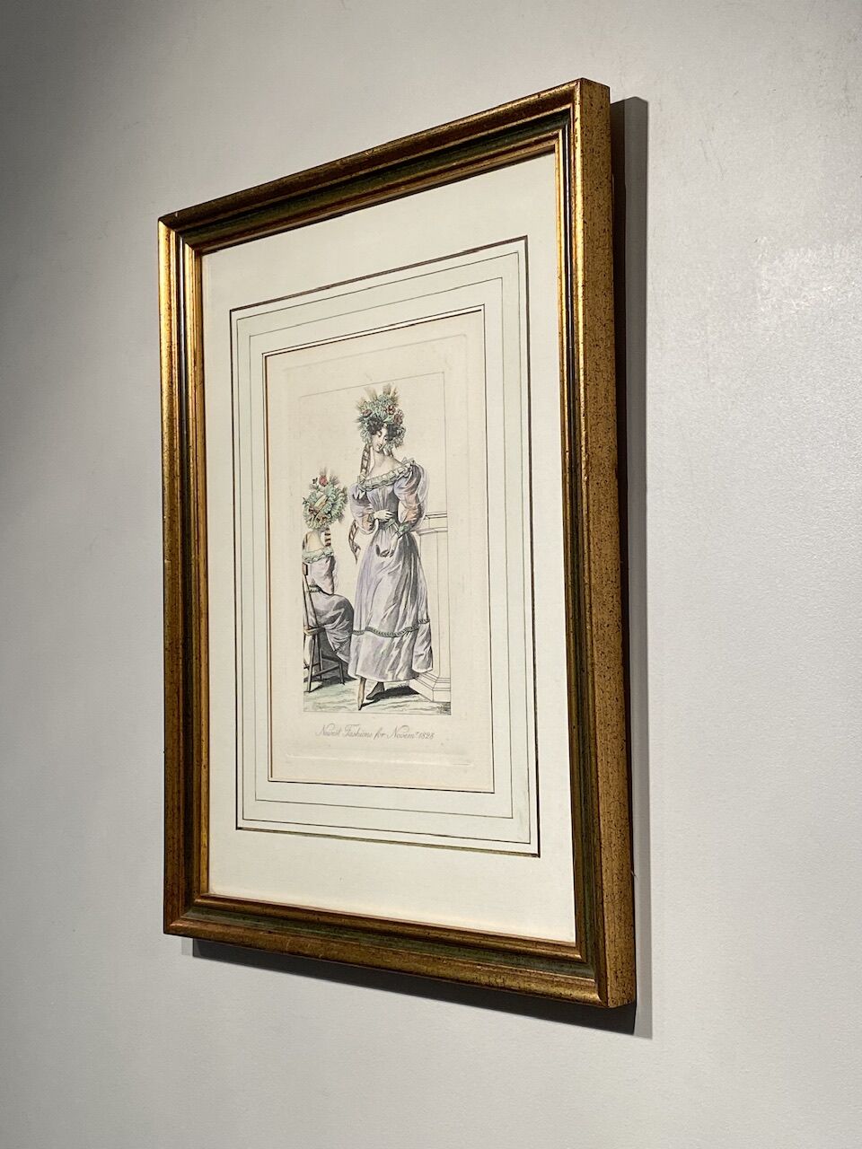 Gravure de mode, les Parisiennes , datée 1828