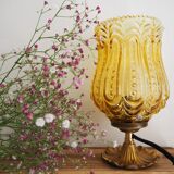 Lampe à poser en verre ambré
