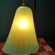 Light tripod lamp shade glass green sprit 1950