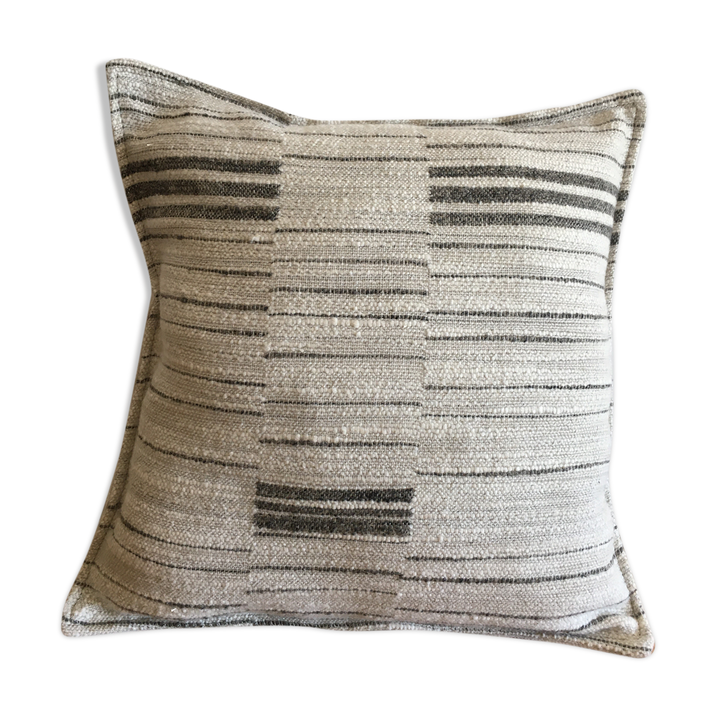 Cream and beige wool cushion