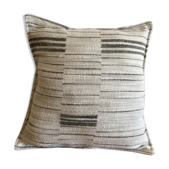 Cream and beige wool cushion
