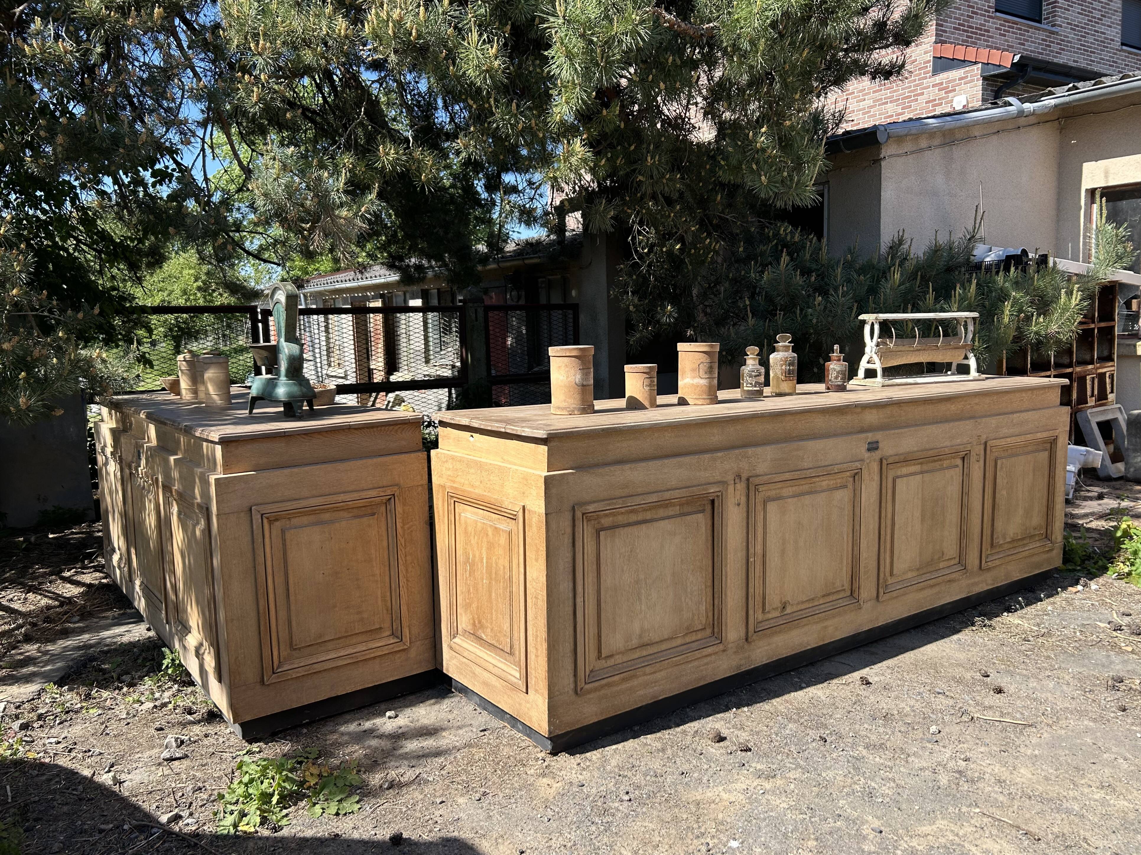 Exceptional antique counter 220 cm