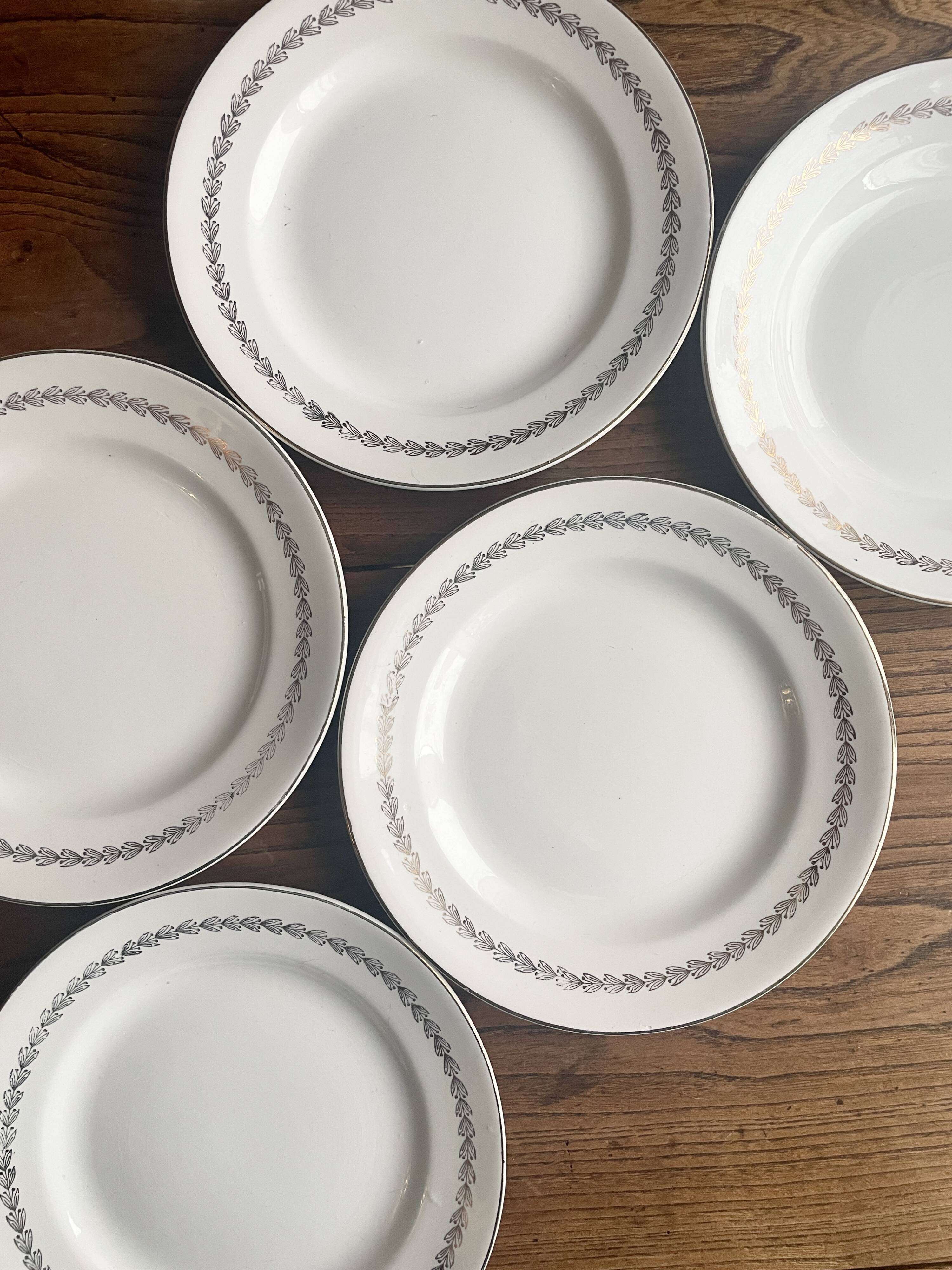 Sarreguemines Dubarry earthenware dessert plates