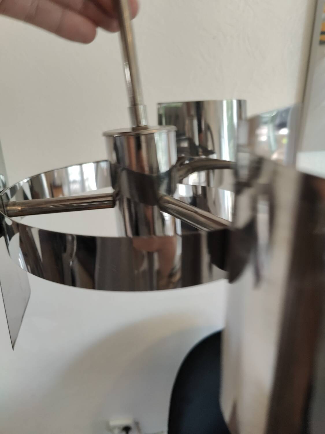 Space age chrome design chandelier suspension