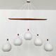 Opaline and Teak Chandelier by Uno and Östen Kristiansson for Luxus