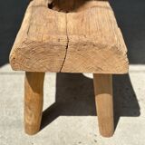 Side table in blond teak openwork tray
