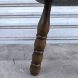 Turned wooden tripod stool