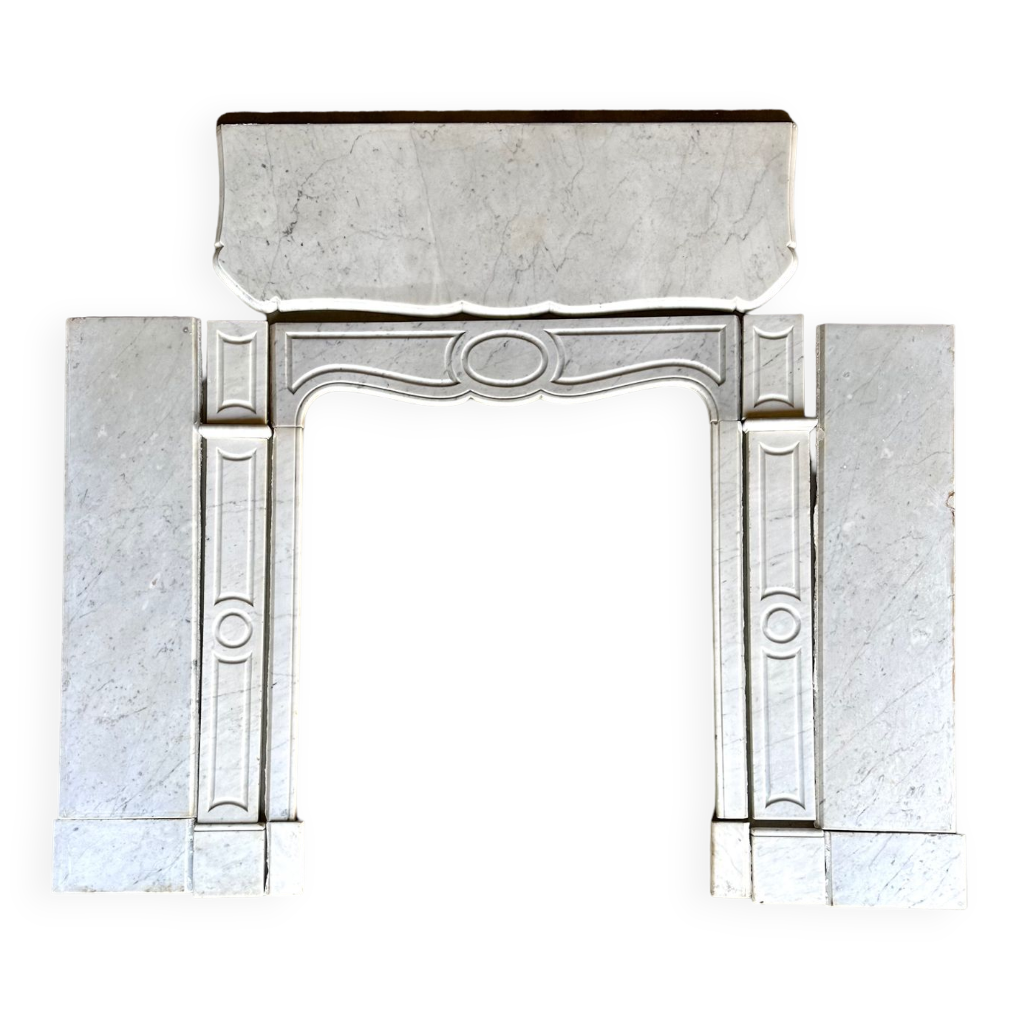 White marble fireplace