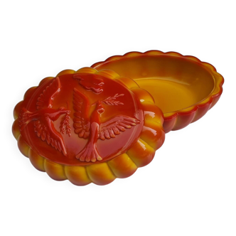 Boîte à bijoux Tchécoslovaque en verre bohème