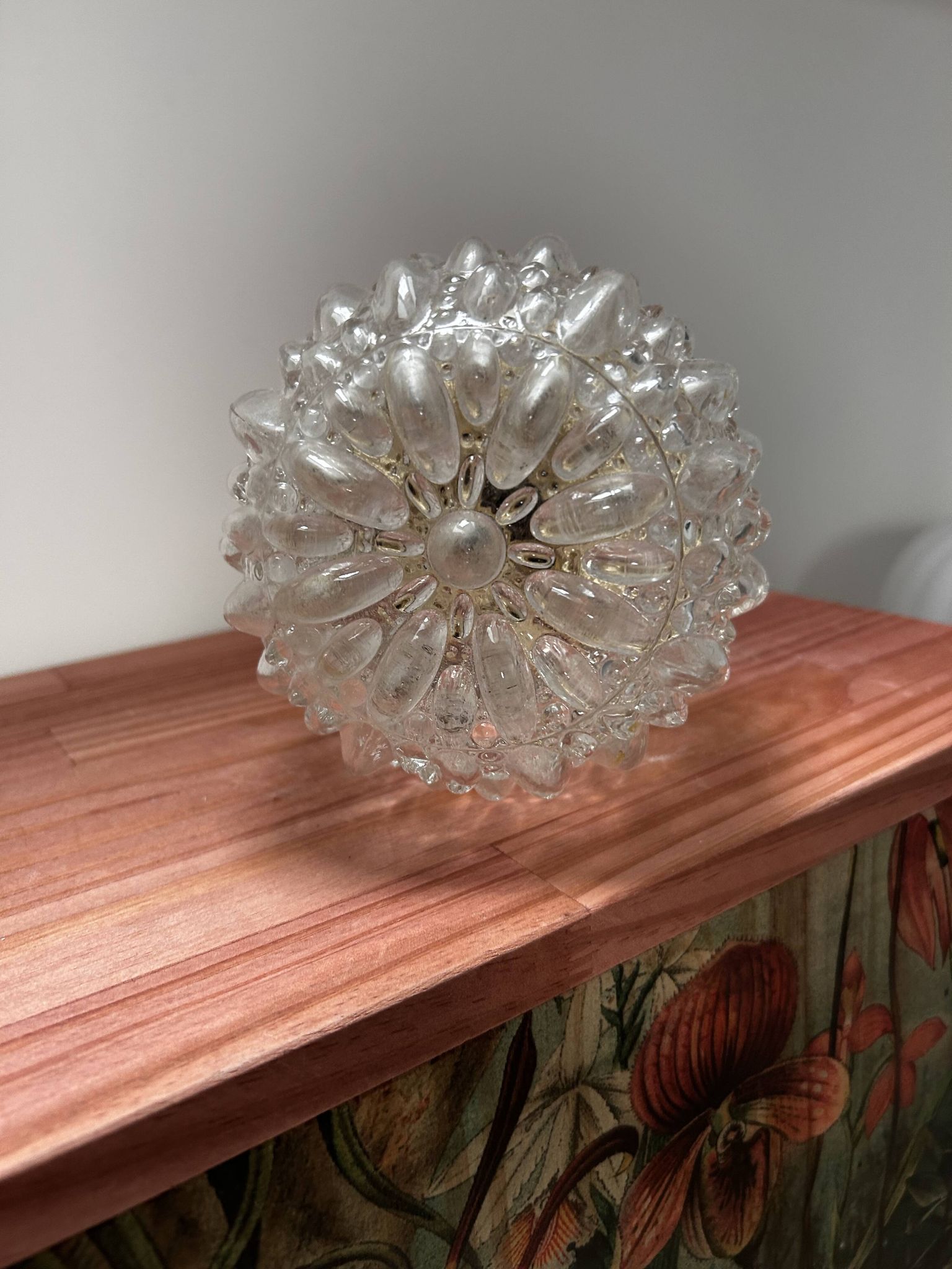 Applique murale ou plafonnier en verre bullé