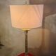 large 1970s luxury solid brass living room lamp with new linen shade 68x35