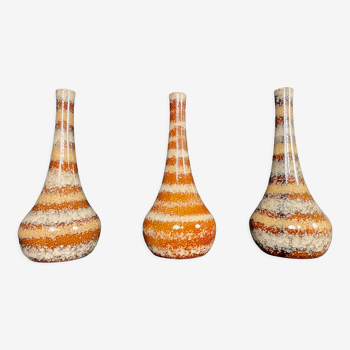 Series of three ceramic vases