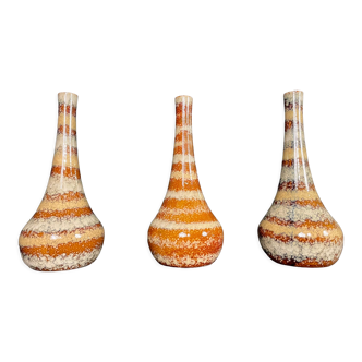 Series of three ceramic vases