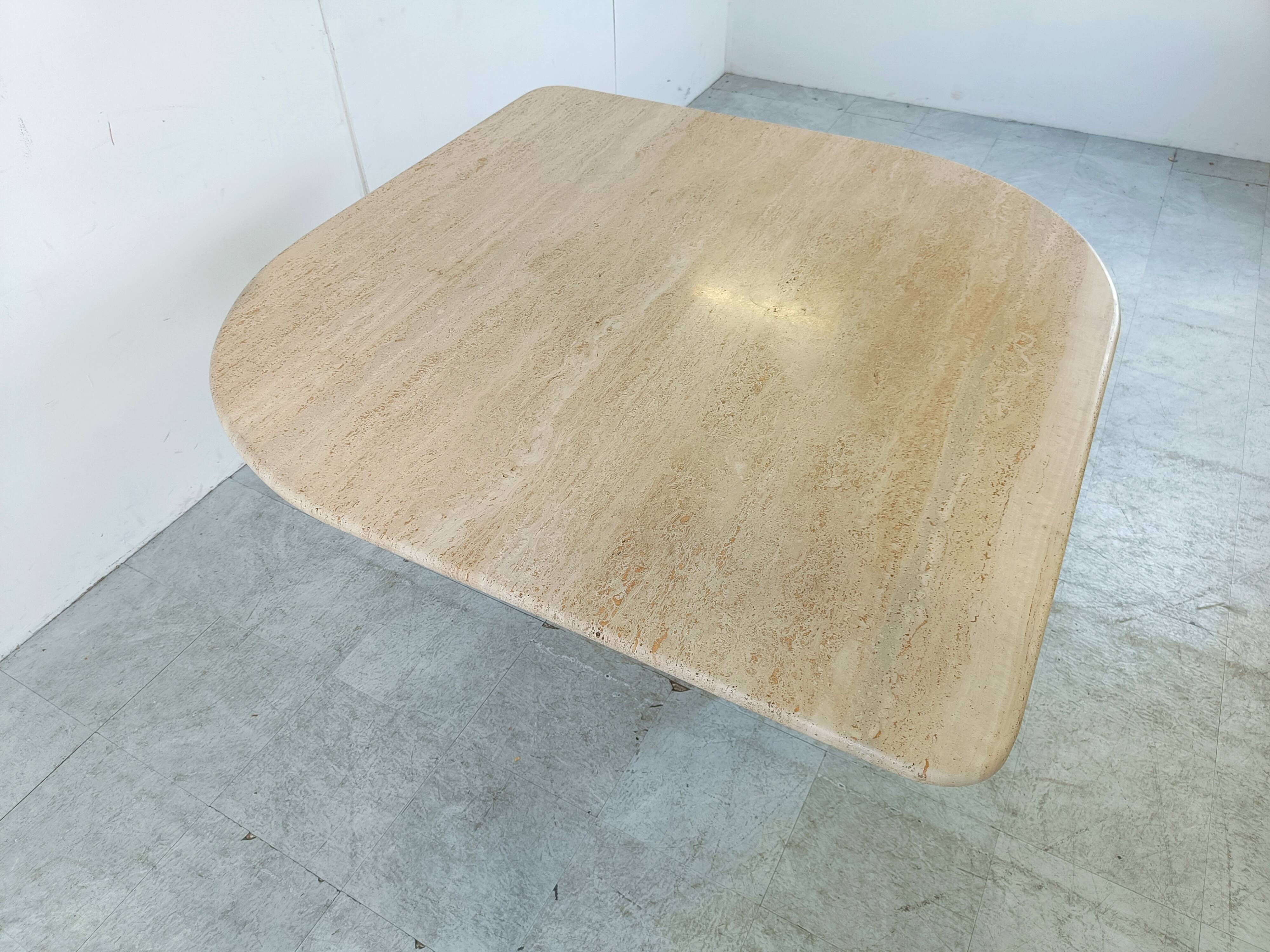Vintage travertine dining table, 1970s