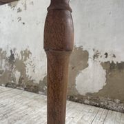 Table de ferme noyer plateau pivotable à allonges