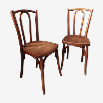 Paire de chaises bistrot bois courbé