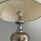 Large Space Age lamp in chrome and gold metal