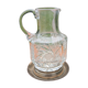 Jug / Carafe made of cut glass or crystal with its metal under-bottle.
