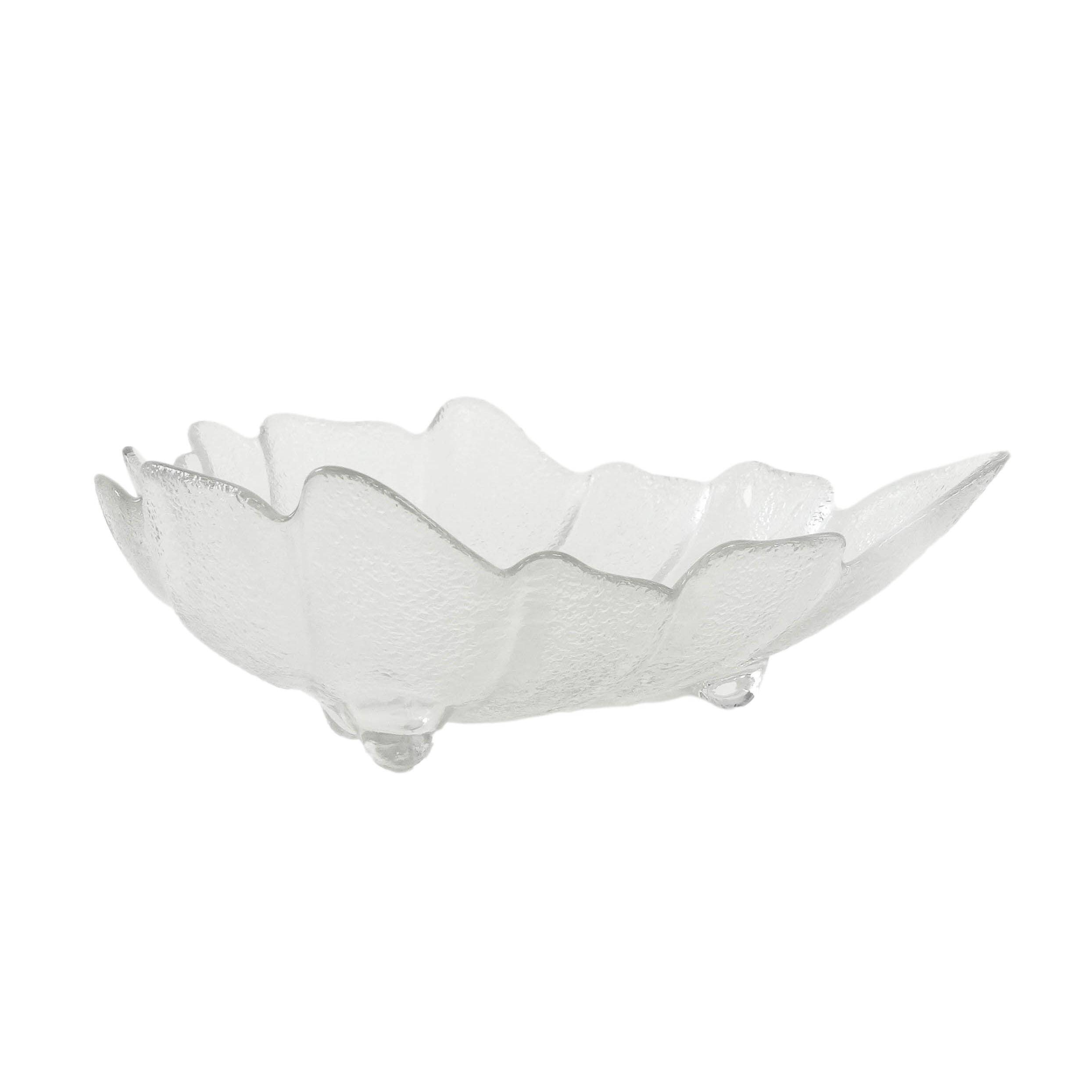 Glass leaf bowl, Danish design, 1970s, made in Denmark