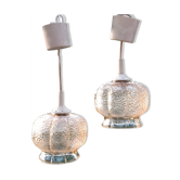 Suspensions verre ambré 1970 lot de 2