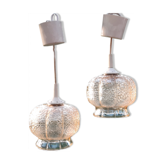 Amber glass suspensions 1970 lot of 2