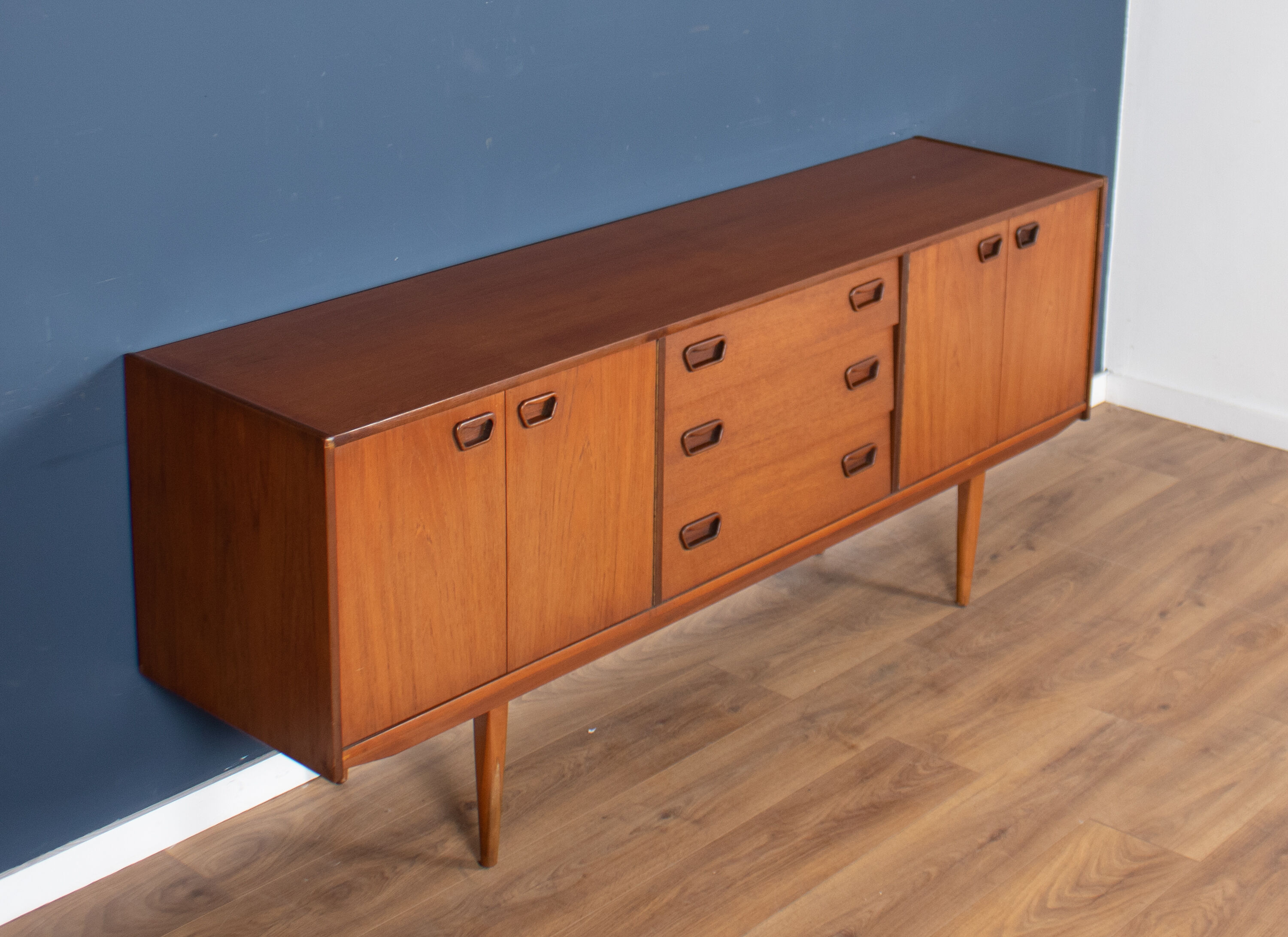 Retro teak 1960s mid century long teak sideboard