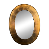 Gold oval mirror