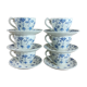 6 cups & saucers faience english
