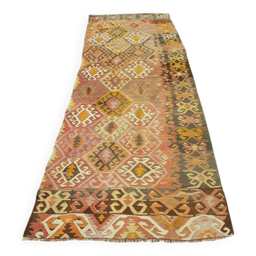 Vintage Turkish hallway rug 92x273 cm