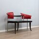 1990s Italian black and red post modern design bench