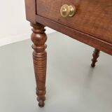Walnut and pine drapery farmhouse table