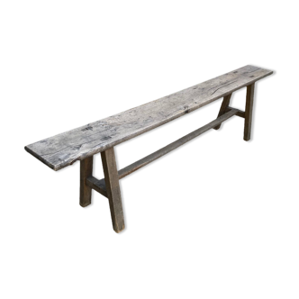 Old farmhouse bench in solid wood