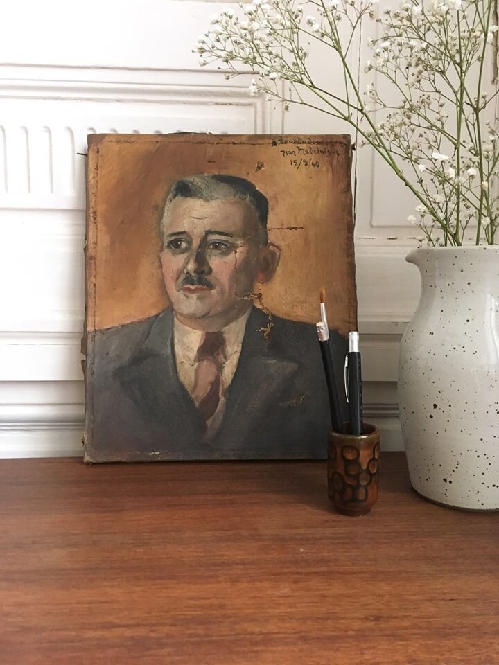 Portrait vintage oil