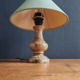 Vintage Table Lamp in Sculpted Alabaster – Base in Natural Stone