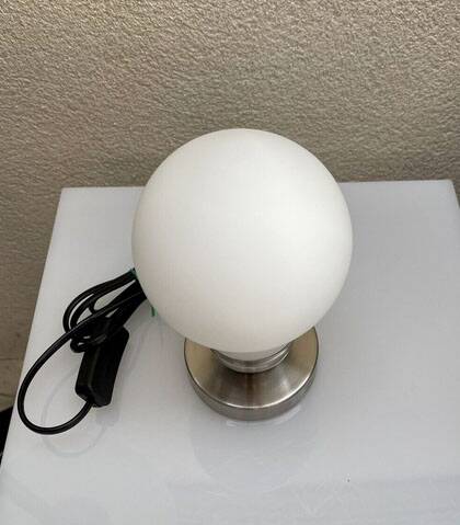 Nino bulb lamp, steel and glass