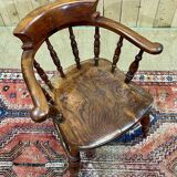 Fauteuil anglais en orme du XIXème