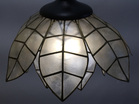 Vintage lotus flower mother-of-pearl hanging lamp