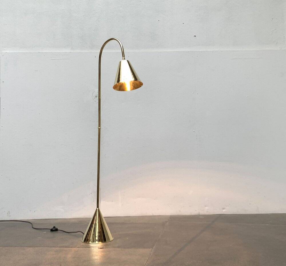 Mid-century brass floor lamp by Jacques Adnet for Valenti, Spain, 1960s.