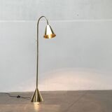 Mid-century brass floor lamp by Jacques Adnet for Valenti, Spain, 1960s.