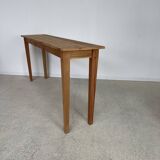 Fine console, side table or school table in wood with spindle legs 160 cm - Vintage retro