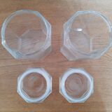 Pair of vintage Luminarc glass jars