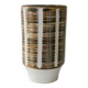 Brown Beige Ceramic Vase - Mid-Century Studio Vase, 1960s, Crosshatch Texture