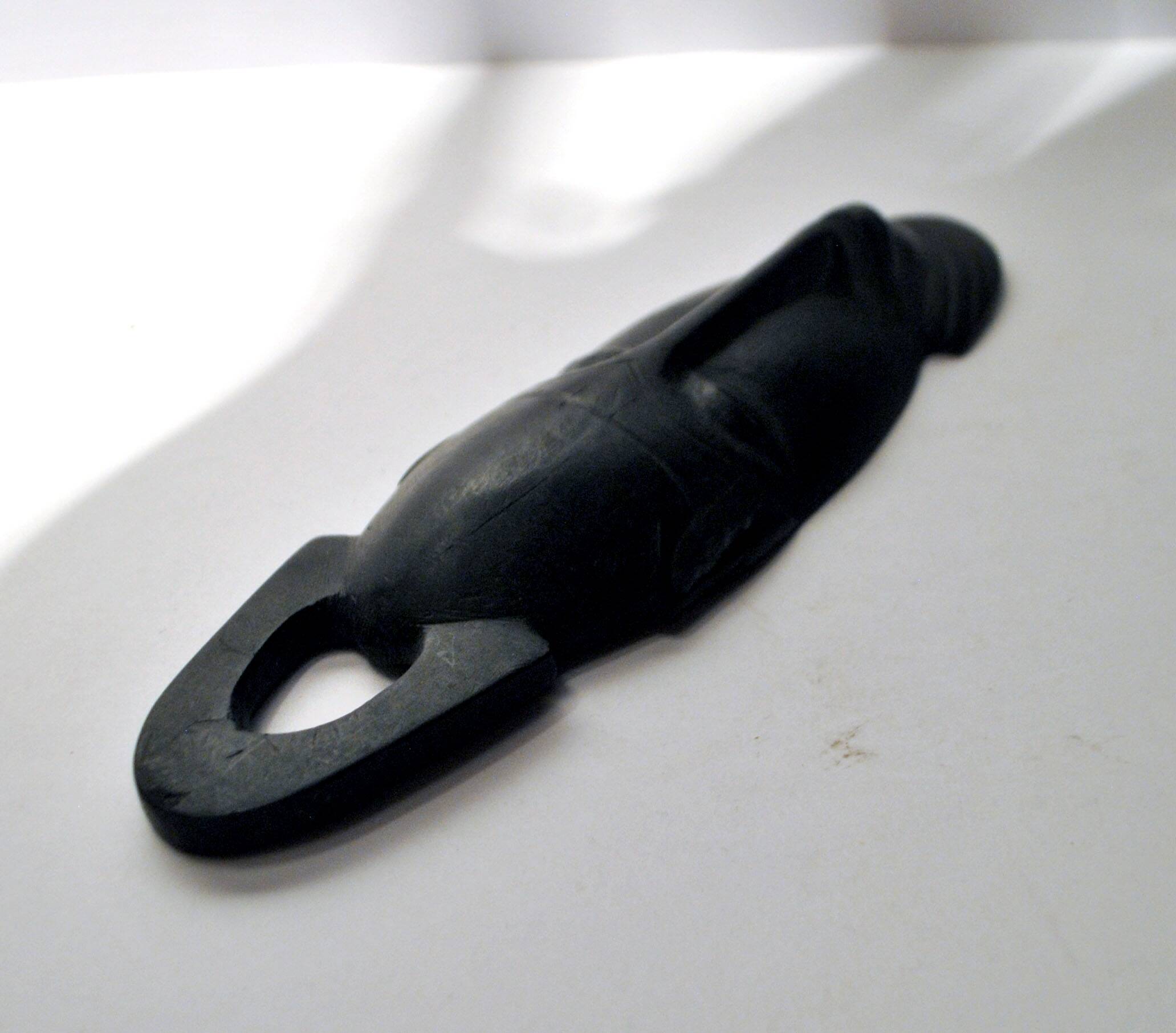 African ebony wood mask - vintage bearded head ethnic africa 22x7