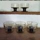 Set of 5 Pegasus Mobil Oil smoked glass cups