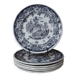 6 Flat plates stamped Lunéville KG Tradition special grand feu