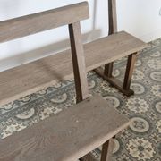Pair of old wooden church benches – rustic chapel benches