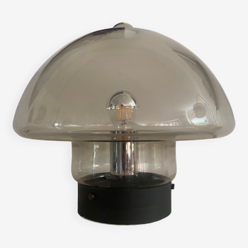 Vintage smoked glass mushroom table  / ceiling lamp