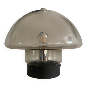 Vintage smoked glass mushroom table  / ceiling lamp