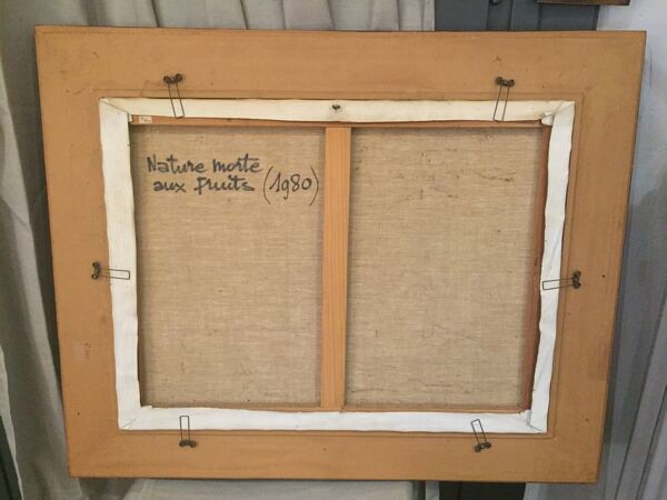 Nature morte aux fruits contemporain signe Ludovic