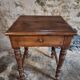 Antique French side table in walnut – 19th century, Louis Philippe style, solid walnut table with drawer (1870–1900)